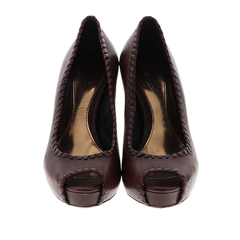 Gucci Brown Peep Toe Heels